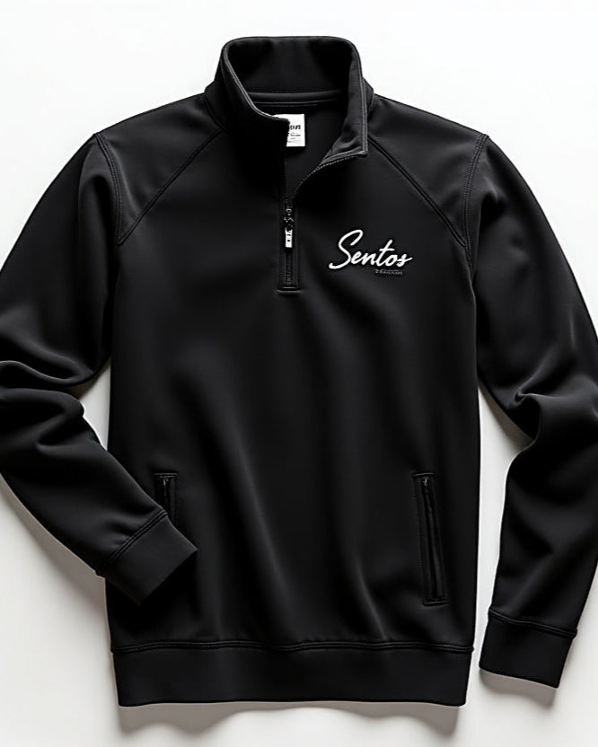 sentos men’s long-sleeve pullover fleece top - black