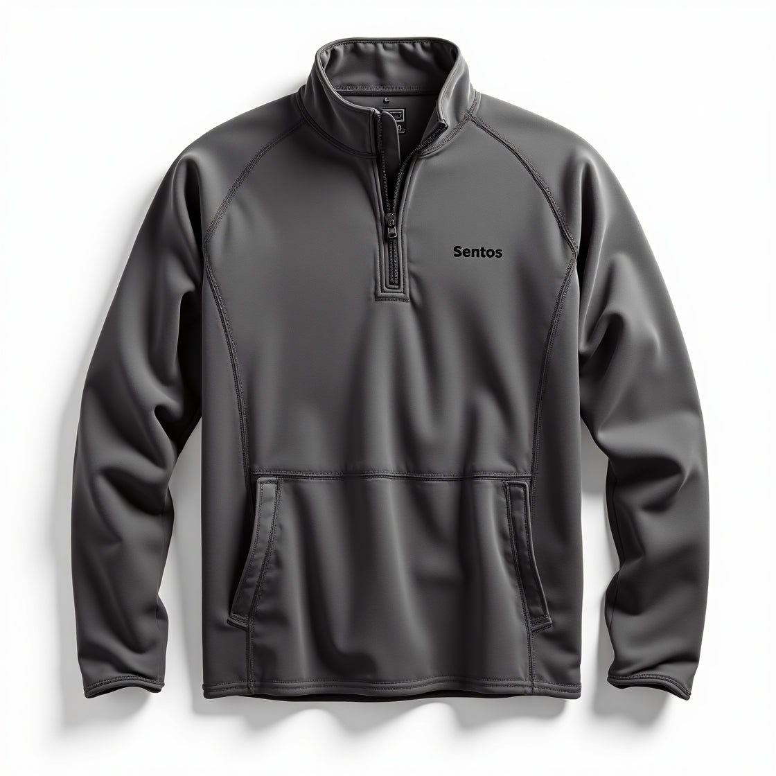 sentos men’s long-sleeve pullover fleece top - dark gray